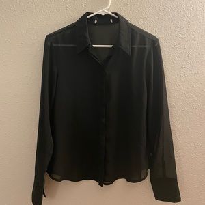 Topshop Sheer Black Top